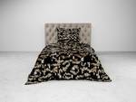 Parure de lit en flanelle Lio Coton - Doré - 220 x 155 cm