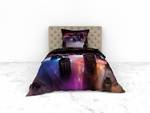 Parure de lit en satin mako Amira Coton - Noir - 200 x 135 cm