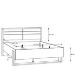 Bedframe Boyd wit/Catania eikenhouten look - 140 x 190cm