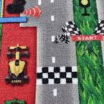 Kindervloerkleed Racetrack polypropeen - rood - 100 x 150 cm - 100 x 150 cm