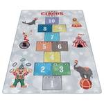 Kindervloerkleed Circus polypropeen - grijs - 100 x 150 cm - 100 x 150 cm