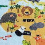 Kinderteppich Weltkarte Tiere