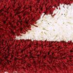 Kindervloerkleed Shaggy Voetbal polypropeen - rood - 100 x 100 cm - Rood - 100 x 100 cm