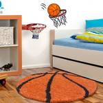 Kinderteppich Shaggy Basketball Polypropylen - Orange - 120 x 120 cm - 120 x 120 cm