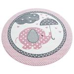 Tapis enfant Éléphant Polypropylène - Rose - 120 x 120 cm - Rose foncé - 120 x 120 cm