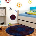 Kindervloerkleed Shaggy Voetbal polypropeen - navy - 100 x 100 cm - Blauw - 100 x 100 cm