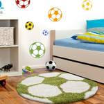 Kindervloerkleed Shaggy Voetbal polypropeen - groen - 120 x 120 cm - Groen - 120 x 120 cm