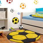 Tapis enfant Shaggy Football Polypropylène - Jaune - 100 x 100 cm - Jaune - 100 x 100 cm