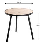 Tavolino Baligill - altezza 52 cm MDF / Acciaio - Effetto rovere nodato