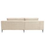 Ecksofa Samar Cord - Cordstoff Leanca: Beige - Longchair davorstehend rechts