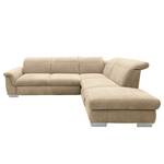 Ecksofa Sunny Corner Webstoff - Webstoff Floricia: Sand - Ottomane davorstehend rechts - Mit Schlaffunktion