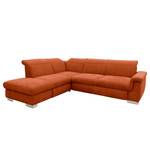 Ecksofa Sunny Corner Webstoff - Webstoff Floricia: Rost - Ottomane davorstehend links - Ohne Schlaffunktion