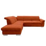 Ecksofa Sunny Corner Webstoff - Webstoff Floricia: Rost - Ottomane davorstehend links - Ohne Schlaffunktion