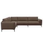 Ecksofa KEDRO Webstoff - Webstoff Belana: Taupe - Ottomane davorstehend links