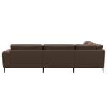 Ecksofa KEDRO Webstoff - Webstoff Belana: Taupe - Ottomane davorstehend links