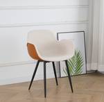 Set di 2 sedie con braccioli Cherka Tessuto / Similpelle - Bianco / Marrone