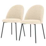 Chaises capitonnées LIMAYA - Lot de 2 Crème