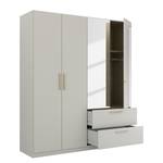 Armoire à portes battantes Skandi B Gris soie - Largeur : 180 cm - Avec portes miroir