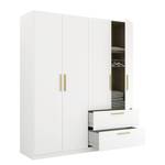 Armoire à portes battantes Skandi B Blanc alpin - Largeur : 180 cm - Sans portes miroir