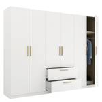 Armoire à portes battantes Skandi B Blanc alpin - Largeur : 270 cm - Sans portes miroir