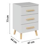 Comodino Skandi Seta griggio - Altezza: 73 cm