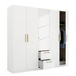 Armoire à portes battantes Skandi B Blanc alpin - Largeur : 226 cm - Avec portes miroir