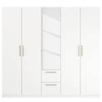 Armoire à portes battantes Skandi B Blanc alpin - Largeur : 226 cm - Avec portes miroir