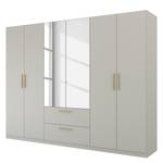 Armoire à portes battantes Skandi B Gris soie - Largeur : 270 cm - Avec portes miroir