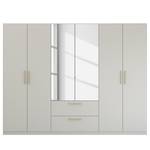 Armoire à portes battantes Skandi B Gris soie - Largeur : 270 cm - Avec portes miroir