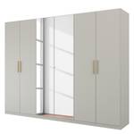 Armoire à portes battantes Skandi A Gris soie - Largeur : 270 cm - Avec portes miroir