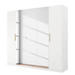 Armoire à portes battantes Skandi A Blanc alpin - Largeur : 226 cm - Avec portes miroir