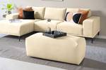 Gestoffeerde hocker Minaya Structuurstof Kari: Beige