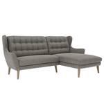 Ecksofa Zarza Webstoff - Webstoff Levia: Dunkelgrau - Longchair davorstehend rechts