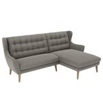 Ecksofa Zarza Webstoff - Webstoff Levia: Dunkelgrau - Longchair davorstehend rechts