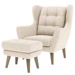 Fauteuil Zarza Tissu - Tissu Levia: Gris clair - Avec repose-pieds