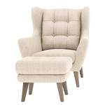 Fauteuil Zarza Tissu - Tissu Levia: Gris clair - Avec repose-pieds