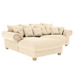 Ecksofa Purias Flachgewebe - Webstoff Caya: Beige - Longchair davorstehend links