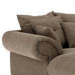 Ecksofa Purias Flachgewebe - Webstoff Caya: Braun - Longchair davorstehend links