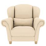 Ohrensessel Purias Flachgewebe - Webstoff Caya: Beige - Mit Hocker