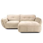 Ecksofa Lascari Chenille - Chenille Glesni: Creme - Longchair davorstehend links