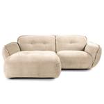 Ecksofa Lascari Chenille - Chenille Glesni: Creme - Longchair davorstehend links