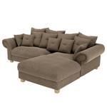 Ecksofa Purias Flachgewebe - Webstoff Caya: Braun - Longchair davorstehend rechts