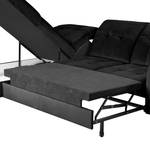 Divano con chaise longue White Pine Velluto Velina: nero - Longchair preimpostata a sinistra