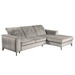 Divano con chaise longue White Pine Velluto Velina: grigio chiaro - Longchair preimpostata a destra