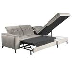 Divano con chaise longue White Pine Velluto Velina: grigio chiaro - Longchair preimpostata a destra