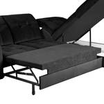 Divano con chaise longue White Pine Velluto Velina: nero - Longchair preimpostata a destra