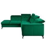 Ecksofa White Pine Velluto Velina: verde scuro - Penisola preimpostata a sinistra