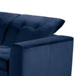 Ecksofa White Pine mit Ottomane Samt Velina: Royalblau - Ottomane davorstehend links