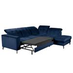 Ecksofa White Pine Velluto Velina: blu royal - Penisola preimpostata a destra