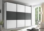 Armoire à portes coulissantes Includo B Blanc / Graphite - Largeur : 249 cm - Premium - Gris